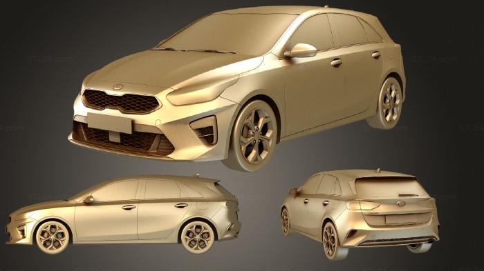 Автомобили и транспорт (Kia Ceed 2019, CARS_2121) 3D модель для ЧПУ станка